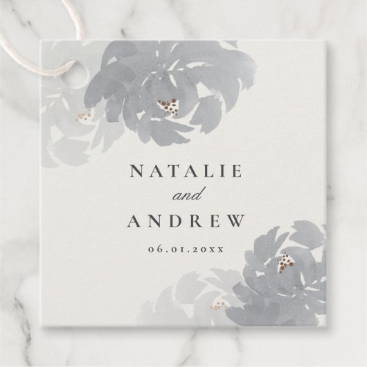 Aquarellblüten Blütenhochzeit Geschenkanhänger (Vorderseite)