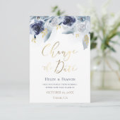 Aquarellblüten | Datum ändern Einladung (Stehend Vorderseite)