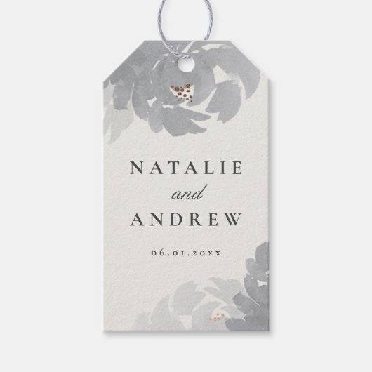 Aquarellblüten Hochzeitspaare bevorzugen Geschenkanhänger (Vorderseite)