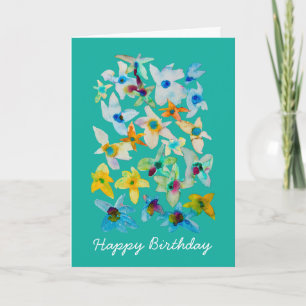 Aquarellblüten Karte