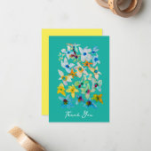 Aquarellblüten Mitteilungskarte (Vorderseite/Rückseite Beispiel)