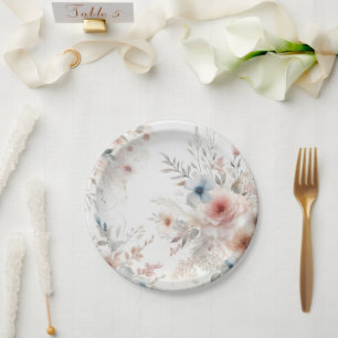 "Aquarellblüten: Moderne Teller für Blumenblätter