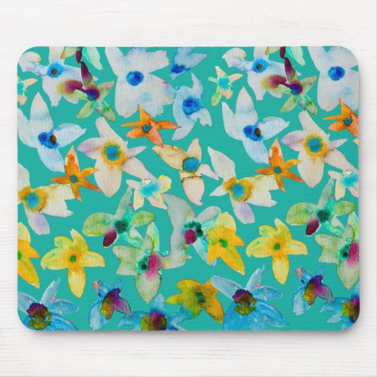 Aquarellblüten Mousepad (Vorne)
