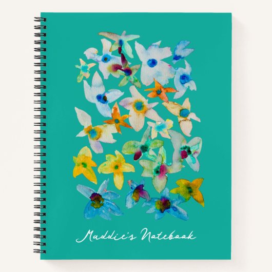 Aquarellblüten Notizblock (Vorderseite)