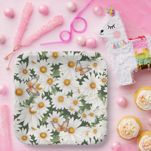 Aquarellblüten Pappteller (Party)