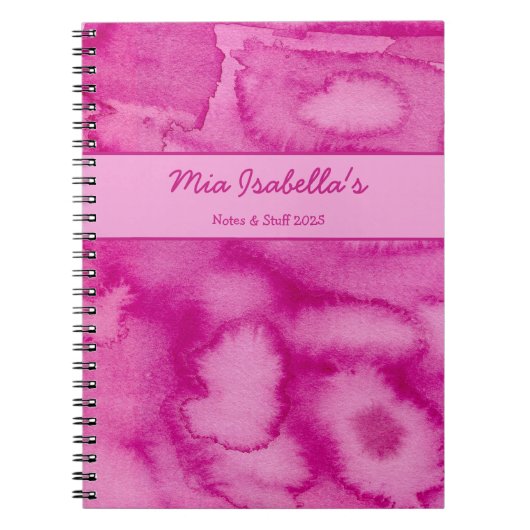 Aquarellblüten Pink - individuell anpassbares Note Notizblock (Vorderseite)