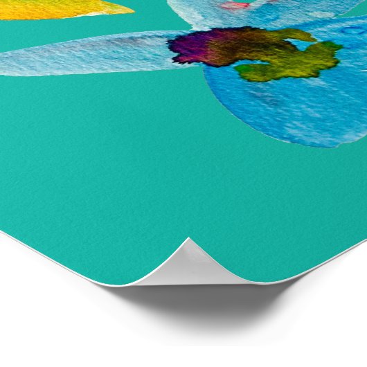 Aquarellblüten Poster (Ecke)