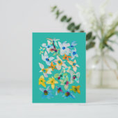 Aquarellblüten Postkarte (Stehend Vorderseite)