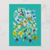 Aquarellblüten Postkarte (Vorderseite)