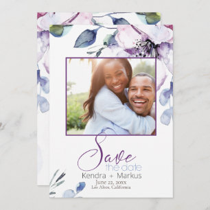 Aquarellblüten Save the Date Einladung