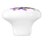 Aquarellblüten und Lilacs Keramikknauf (Seitenansicht)