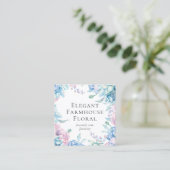 Aquarellblüten und rustikale Holzpeere Social Medi Quadratische Visitenkarte (Stehend Vorderseite)