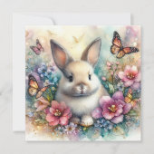 Aquarellblüten und Schmetterlinge Ostern Feiertagskarte (Vorderseite)