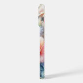 Aquarellblüten und Schmetterlingstanz iPhone Hülle (Linke Seite)