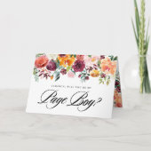 Aquarellblüten werden Sie mein Seitenjunge sein Karte (Vorderseite)