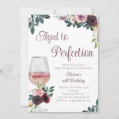 Aquarellblütenalter Geburtstag Einladung (Vorderseite)