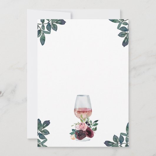 Aquarellblütenalter Geburtstag Einladung (Rückseite)