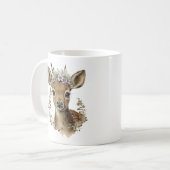 Aquarellblütenbaby Hirsche Niedlich Kaffeetasse (Vorderseite Links)