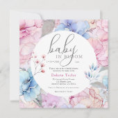 Aquarellblütenbaby in Bloom Baby Dusche Einladung (Vorderseite)