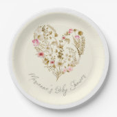 Aquarellblütenbaby in Bloom Baby Dusche Pappteller (Vorderseite)