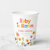 Aquarellblütenbaby in Bloom Baby Duschsäcken Pappbecher (Rückseite)