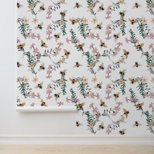 Aquarellblütenbienen-Wildblume Tapete