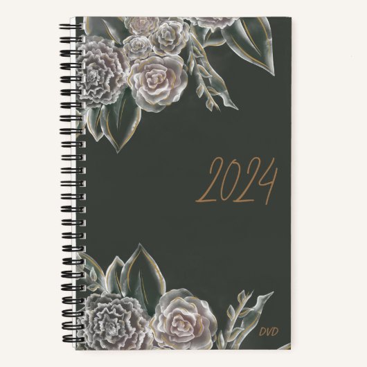 Aquarellblütenblatt 2024 - Dot Grid Notizblock (Vorderseite)