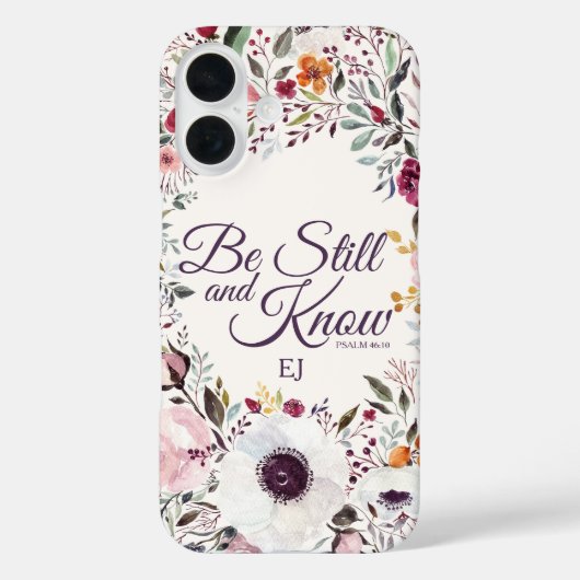 Aquarellblütenblume noch Psalm Monogramm Case-Mate iPhone Hülle (Rückseite)