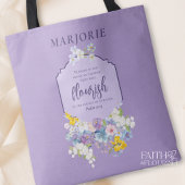 Aquarellblütenblume Verse Lila Personalisiert Tasche