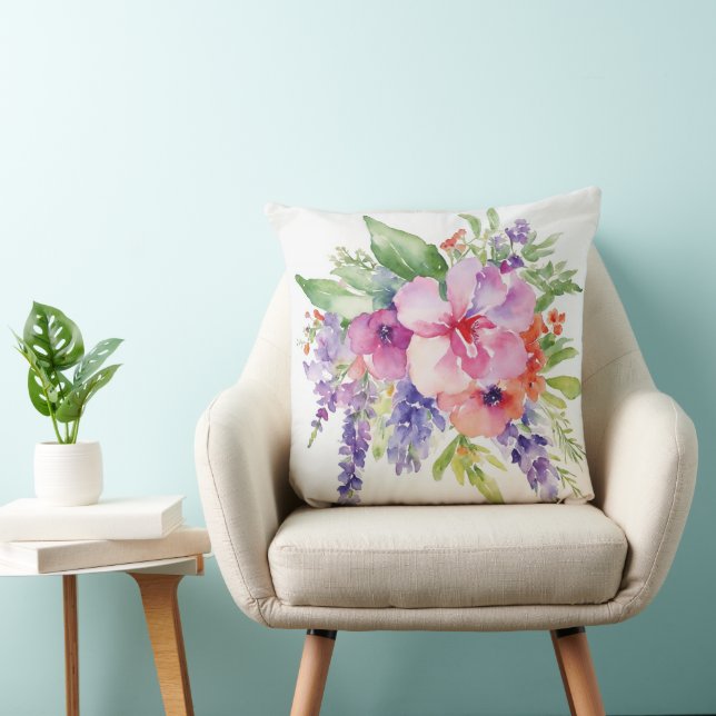 AquarellblütenBouquet Kissen (Stuhl )