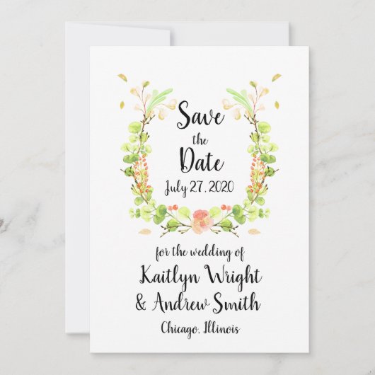 AquarellblütenBouquet Save the Date (Vorderseite)