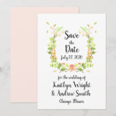 AquarellblütenBouquet Save the Date (Vorne/Hinten)