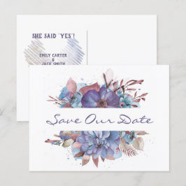 AquarellblütenBouquet Save the Date Ankündigungspostkarte