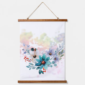 AquarellblütenBouquet, Sommergestaltung der Blume, Wandteppich Mit Holzrahmen