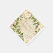 AquarellblütenBouquet und Foliage Serviette (Ecke)