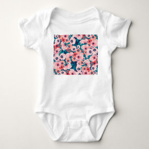 AquarellblütenBouquet: Vintage Peonies. Baby Strampler