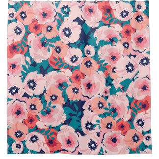 AquarellblütenBouquet: Vintage Peonies. Duschvorhang