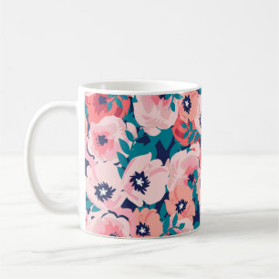 AquarellblütenBouquet: Vintage Peonies. Kaffeetasse
