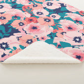 AquarellblütenBouquet: Vintage Peonies. Sherpadecke (3/4)