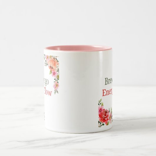 Aquarellblütenbrauen für den Energiefluss Zweifarbige Tasse (Mittel)