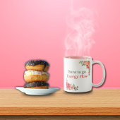 Aquarellblütenbrauen für den Energiefluss Zweifarbige Tasse