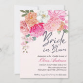 Aquarellblütenbräune im blühenden Brautparty Einladung (Vorderseite)
