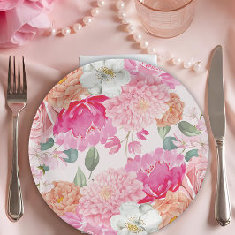 Aquarellblütenbräune im blühenden Brautparty Pappteller