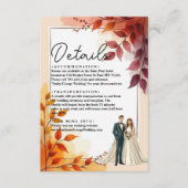 Aquarellblütenbräune und Groom-Hochzeit im Herbst Begleitkarte (Vorderseite)