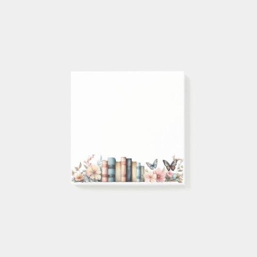 Aquarellblütenbücher Post-it Klebezettel (Vorderseite)