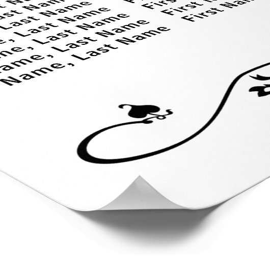 Aquarellblütendiagramm mit 8 Tischen für Hochzeite Poster (Ecke)