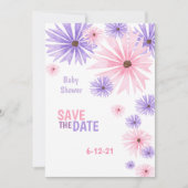 Aquarellblütendusche Babydusche Save the Date Kart (Vorderseite)