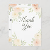 Aquarellblütendusche Danke Karte (Vorne/Hinten)