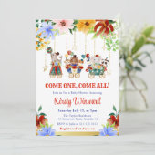 Aquarellblütendusche Einladung (Stehend Vorderseite)