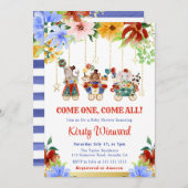 Aquarellblütendusche Einladung (Vorne/Hinten)